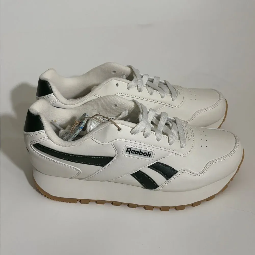 Reebok Harman Run Double Shoes Womens Classic White and Green Sneakers 7.5 - Picture 3 of 12